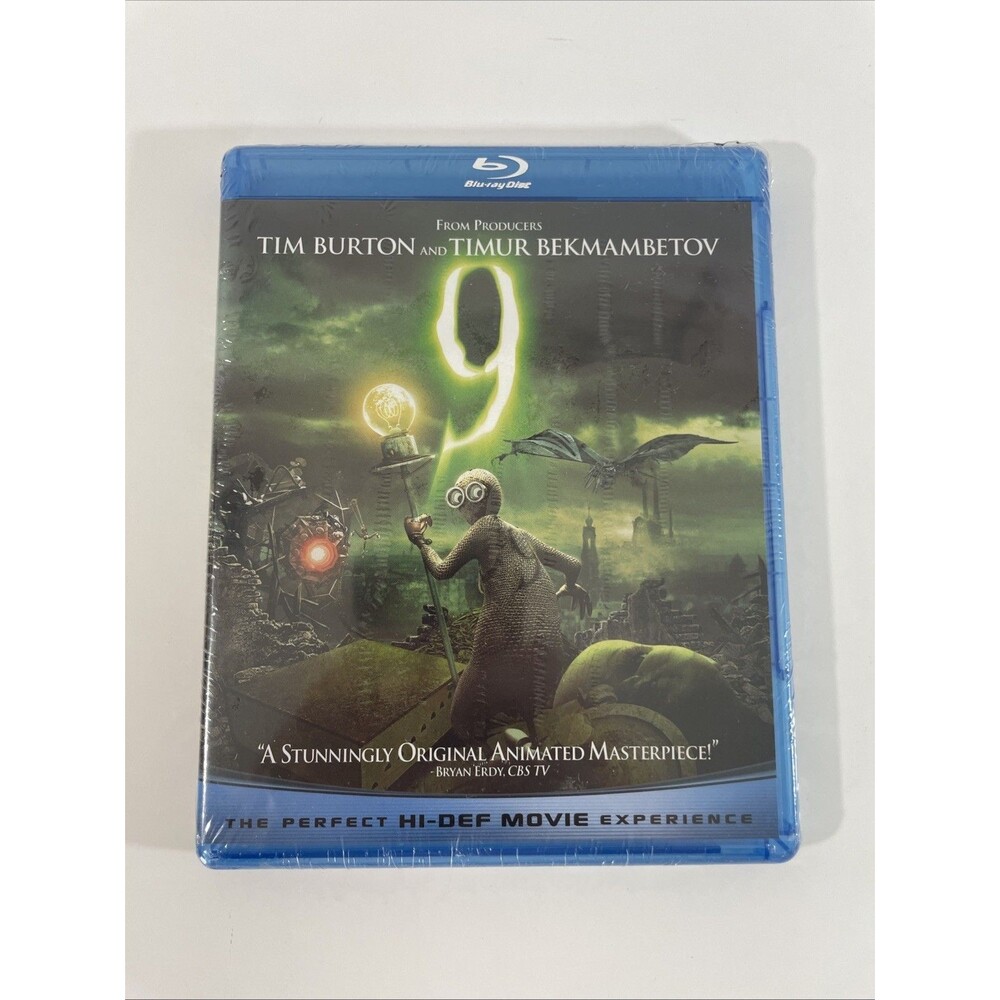 9 Movie [Blu Ray] 2009 Tim Burton Elijah Wood John C Reilly - New Sealed